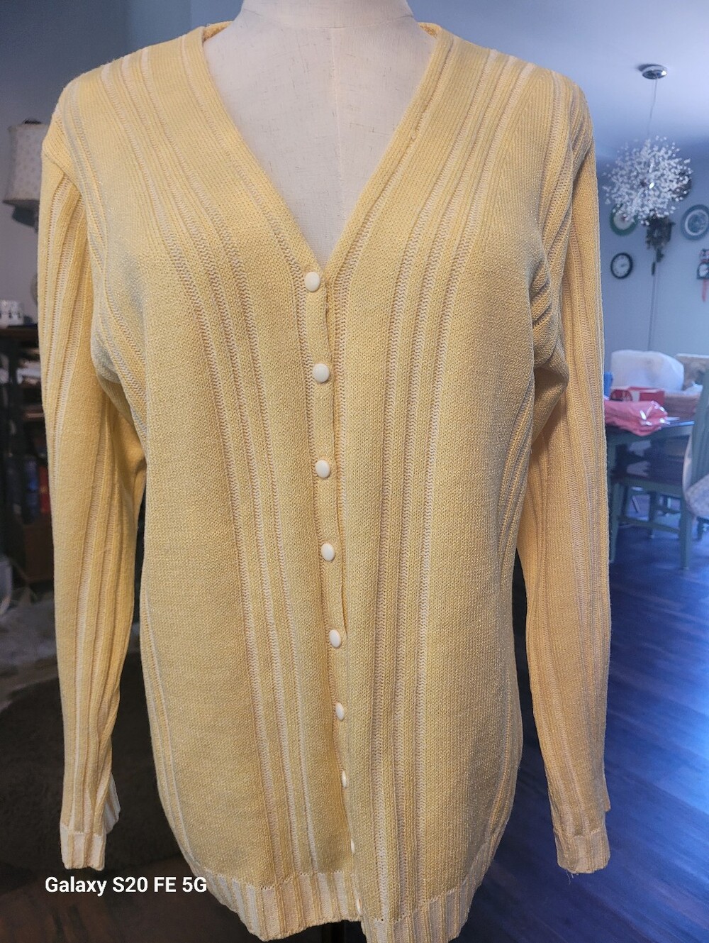 Vintage Capistrano's California Cottagecore Ribbed Knit Coquette Button Up